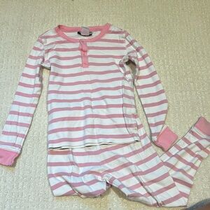 Nantucket kids pink and white striped boutique pajamas